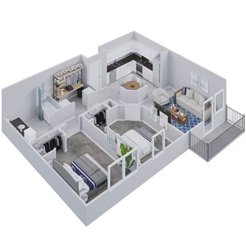 a floor plan of a house with a bedroom and a living room